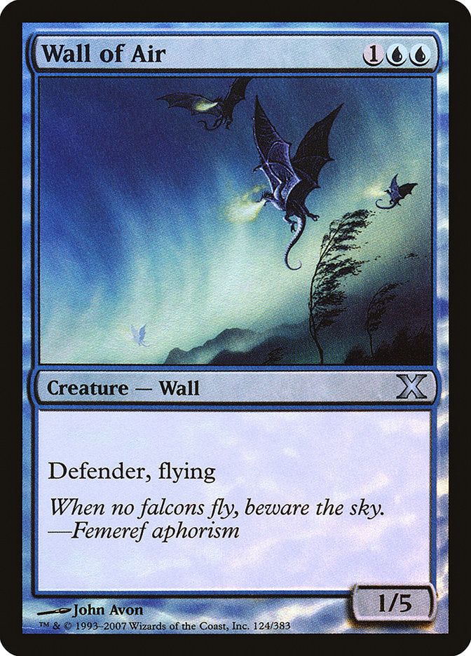 Wall of Air (Premium Foil) [Tenth Edition] | Empire Gaming NC