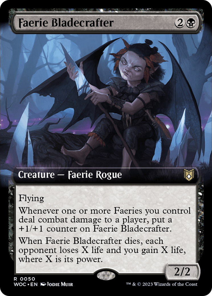 Faerie Bladecrafter (Extended Art) [Wilds of Eldraine Commander] | Empire Gaming NC