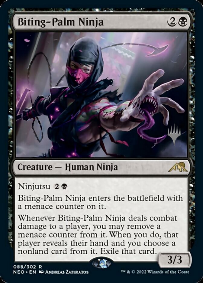 Biting-Palm Ninja (Promo Pack) [Kamigawa: Neon Dynasty Promos] | Empire Gaming NC