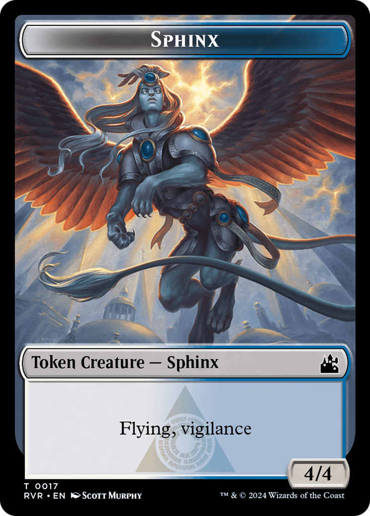 Spirit (0018) // Sphinx Double-Sided Token [Ravnica Remastered Tokens] | Empire Gaming NC