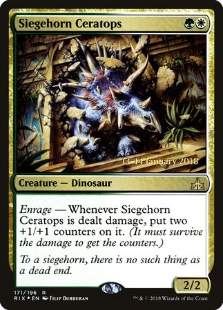 Siegehorn Ceratops [Rivals of Ixalan Promos] | Empire Gaming NC