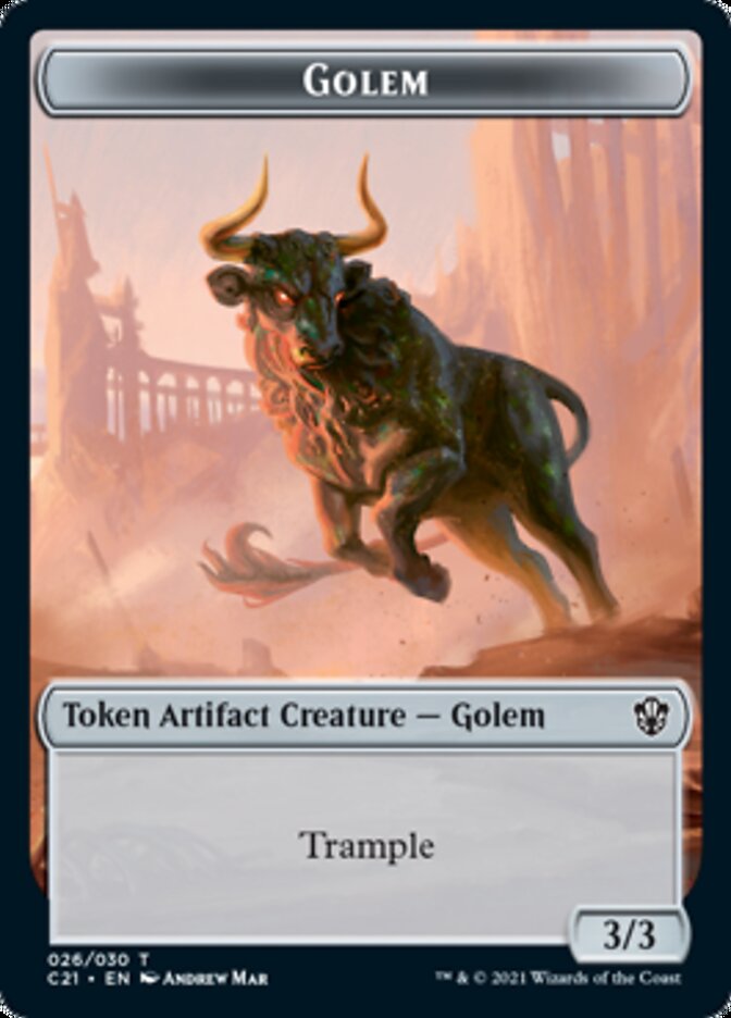 Golem (026) // Thopter Token [Commander 2021 Tokens] | Empire Gaming NC