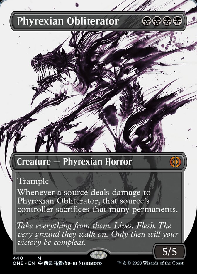 Phyrexian Obliterator (Borderless Ichor Step-and-Compleat Foil) [Phyrexia: All Will Be One] | Empire Gaming NC