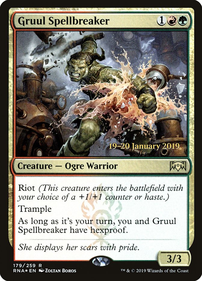 Gruul Spellbreaker [Ravnica Allegiance Prerelease Promos] | Empire Gaming NC