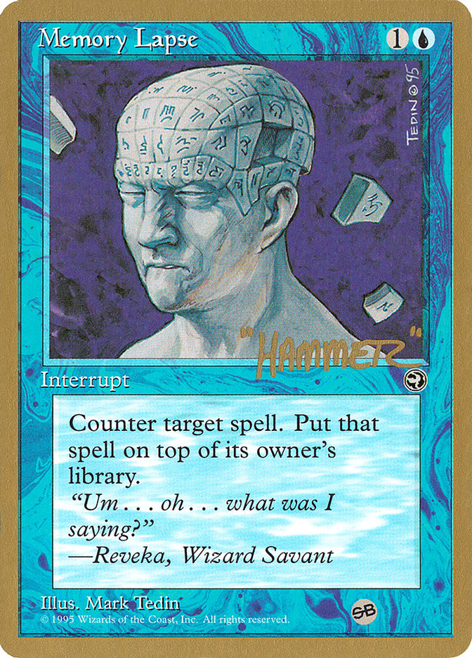 Memory Lapse (Runes) (Shawn "Hammer" Regnier) (SB) [Pro Tour Collector Set] | Empire Gaming NC