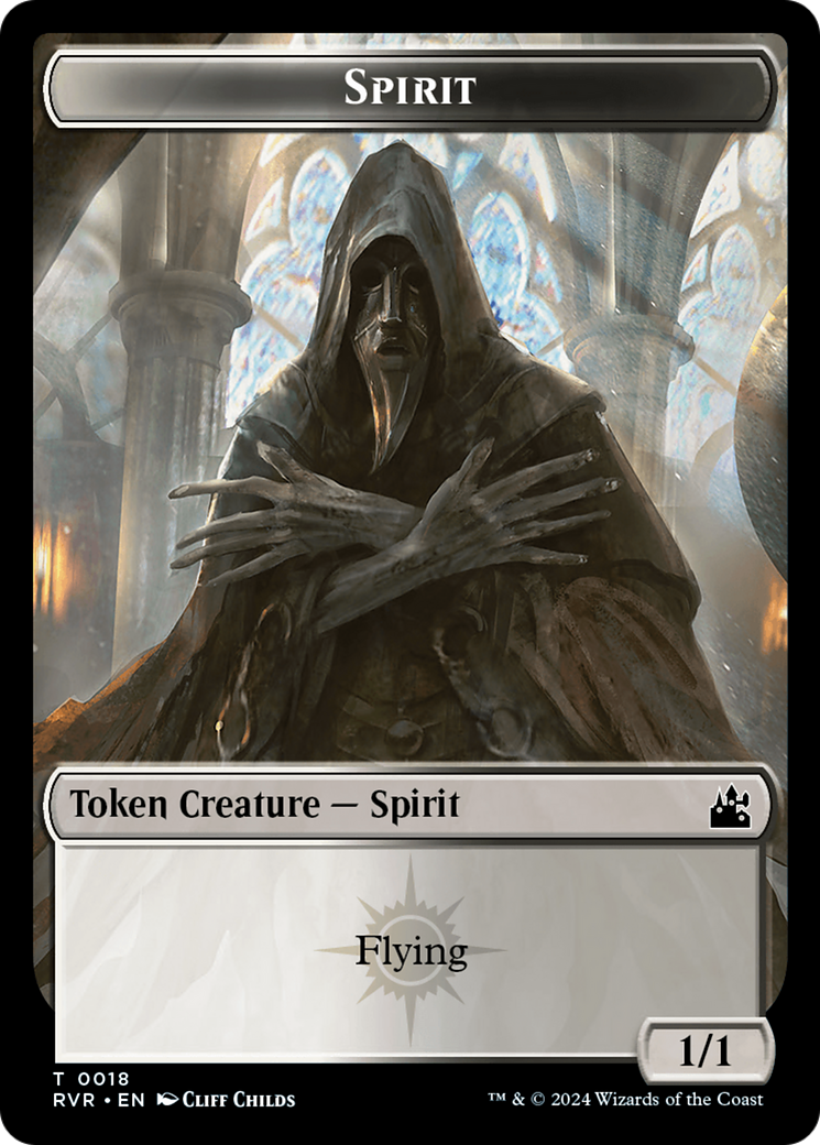 Spirit (0018) // Beast Double-Sided Token [Ravnica Remastered Tokens] | Empire Gaming NC