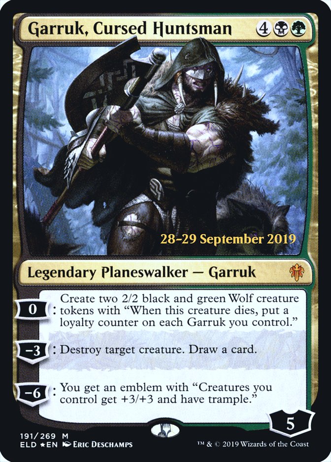 Garruk, Cursed Huntsman  [Throne of Eldraine Prerelease Promos] | Empire Gaming NC