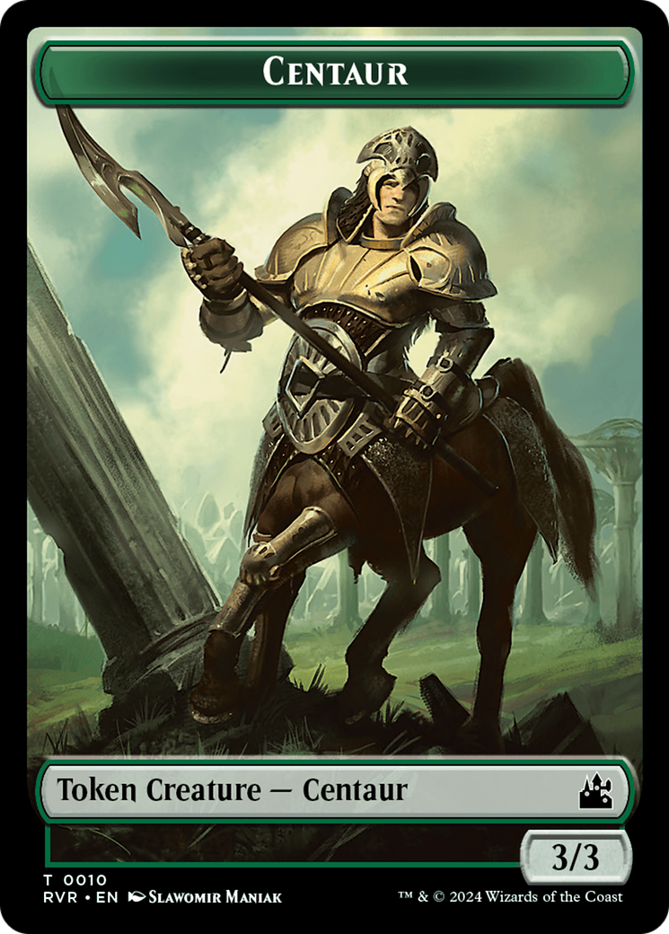 Elf Knight // Centaur Double-Sided Token [Ravnica Remastered Tokens] | Empire Gaming NC