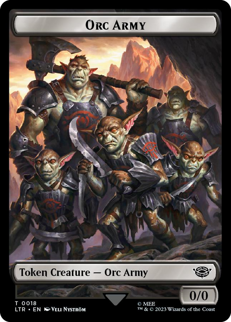 Orc Army (0018) // Food (0022) Double-Sided Token (Surge Foil) [The Lord of the Rings: Tales of Middle-Earth Tokens] | Empire Gaming NC