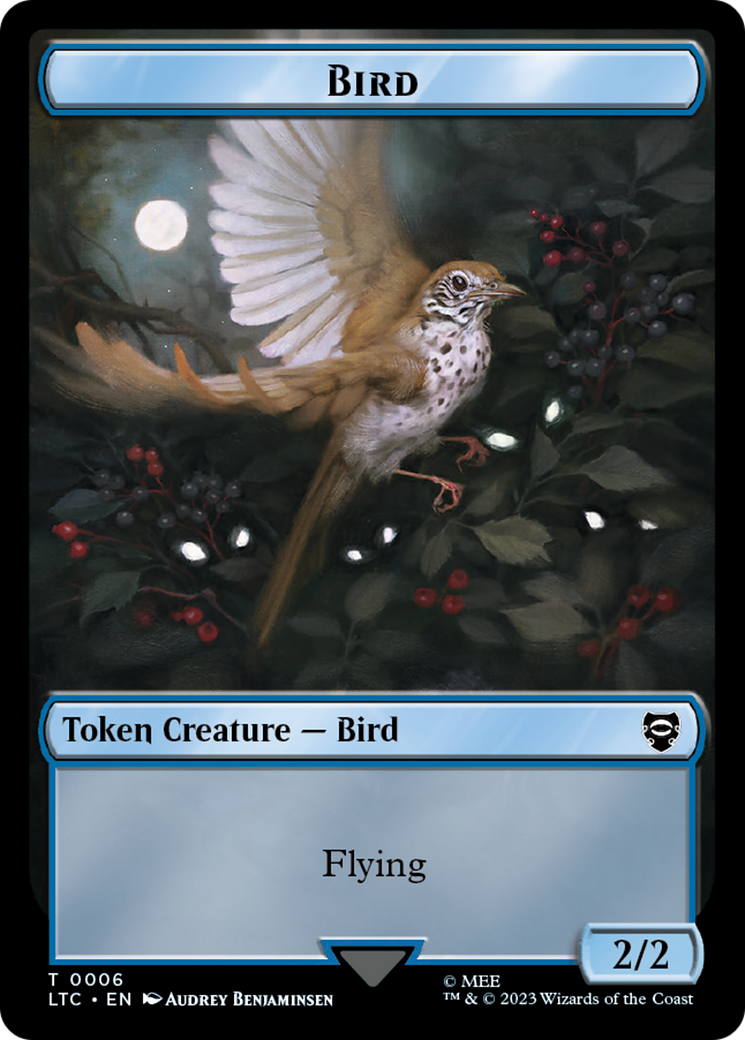 Elf Warrior // Bird Double Sided Token [The Lord of the Rings: Tales of Middle-Earth Commander Tokens] | Empire Gaming NC