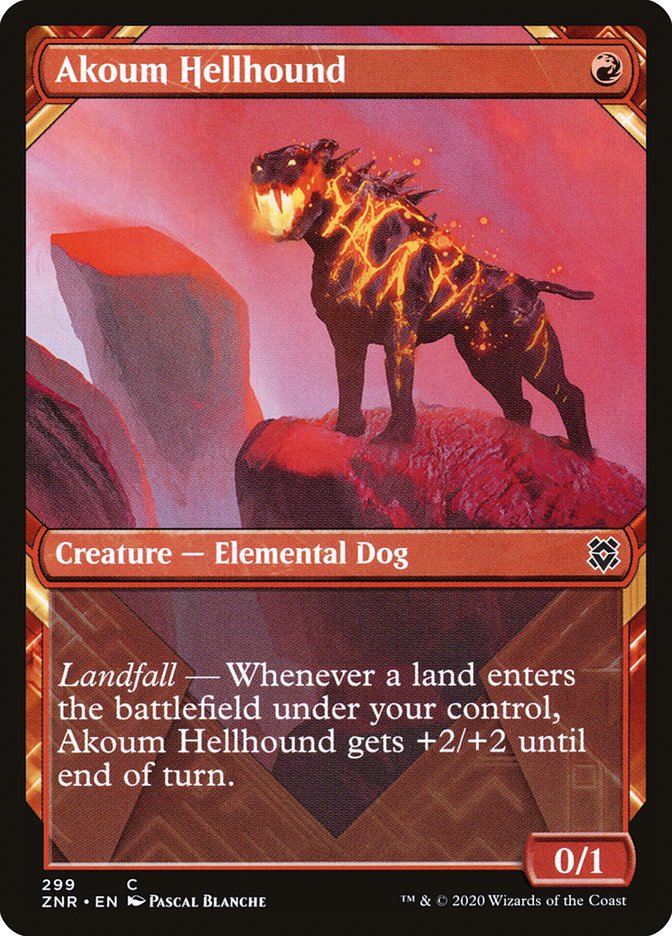 Akoum Hellhound (Showcase) [Zendikar Rising] | Empire Gaming NC