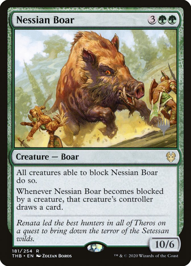 Nessian Boar (Promo Pack) [Theros Beyond Death Promos] | Empire Gaming NC