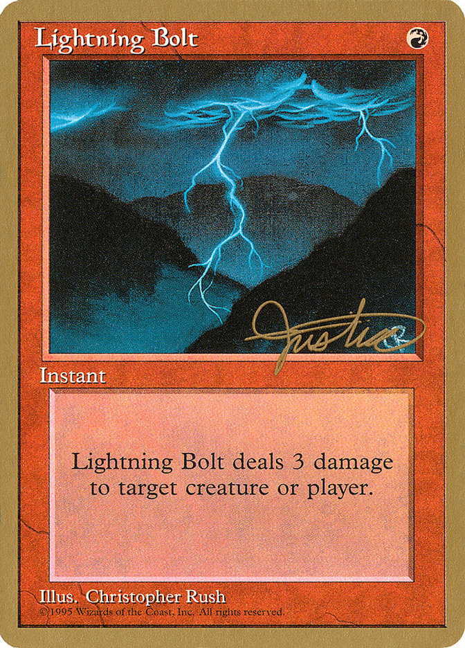 Lightning Bolt (Mark Justice) [Pro Tour Collector Set] | Empire Gaming NC