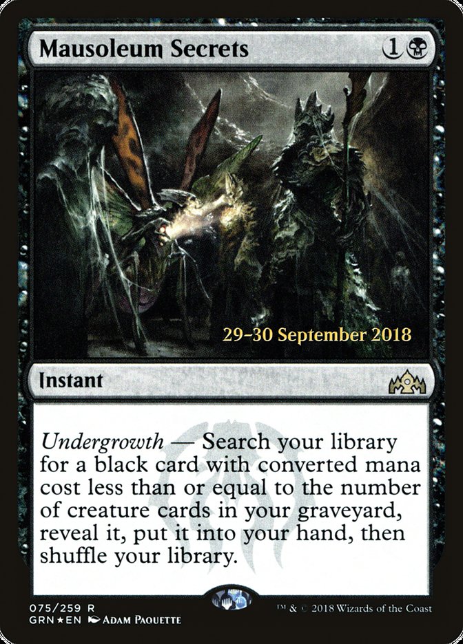 Mausoleum Secrets [Guilds of Ravnica Promos] | Empire Gaming NC