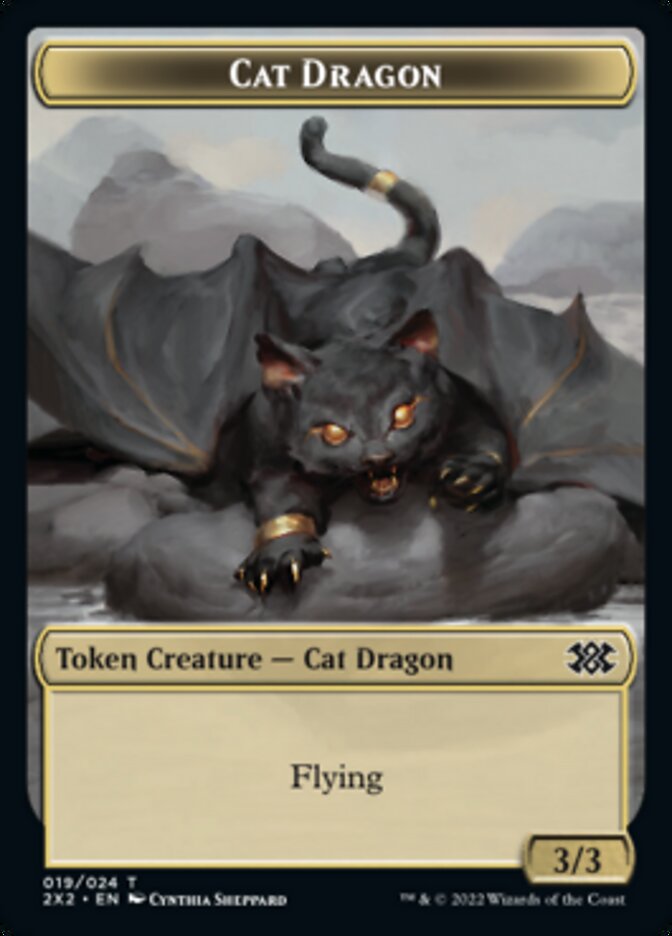 Cat Dragon // Treasure Double-sided Token [Double Masters 2022 Tokens] | Empire Gaming NC