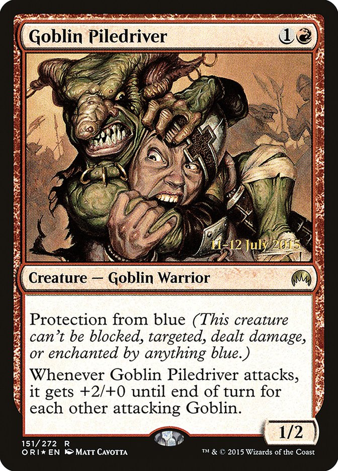 Goblin Piledriver [Magic Origins Prerelease Promos] | Empire Gaming NC