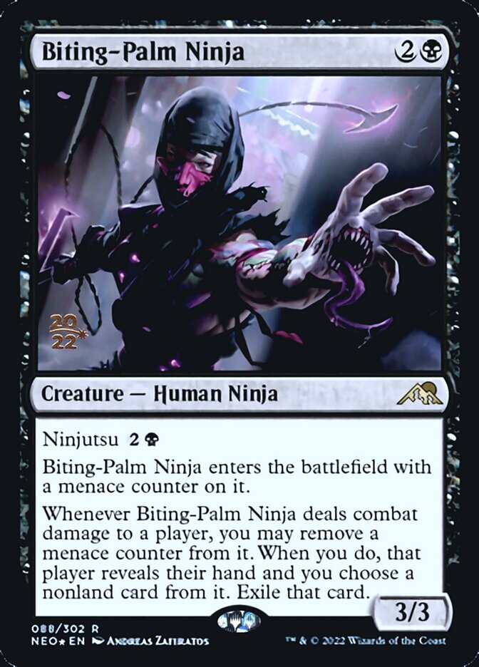 Biting-Palm Ninja [Kamigawa: Neon Dynasty Prerelease Promos] | Empire Gaming NC