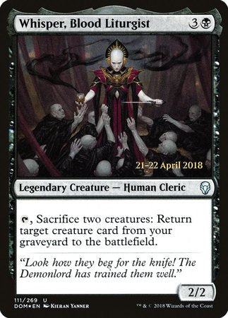 Whisper, Blood Liturgist [Dominaria Promos] | Empire Gaming NC