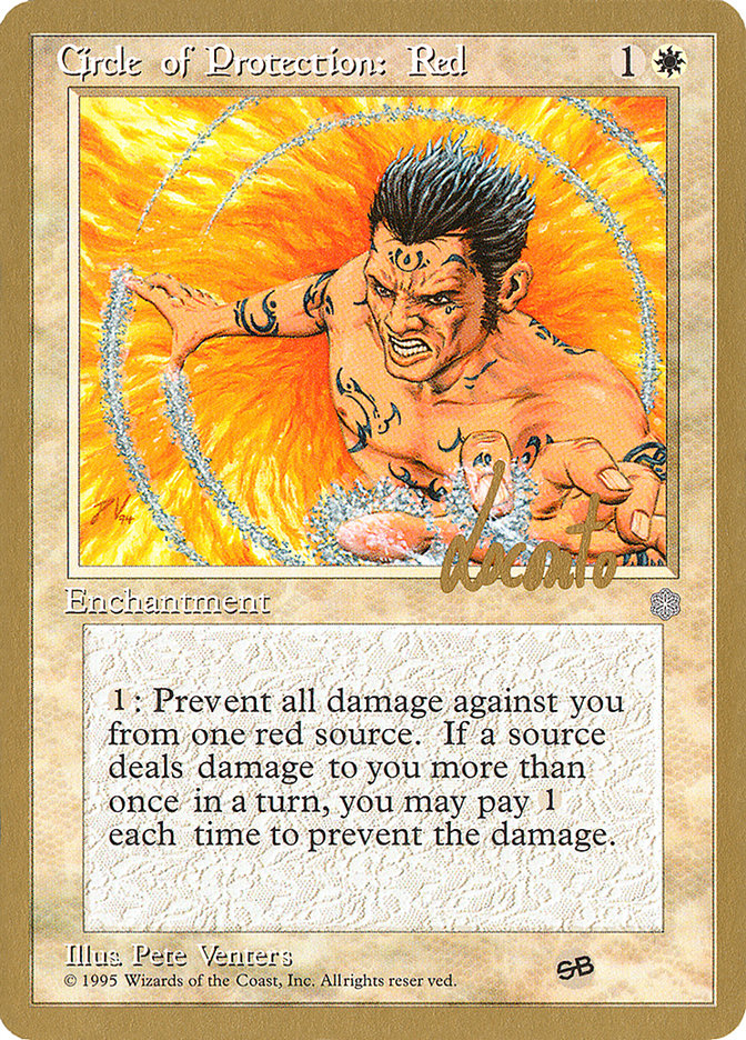 Circle of Protection: Red (Michael Loconto) (SB) (ICE) [Pro Tour Collector Set] | Empire Gaming NC
