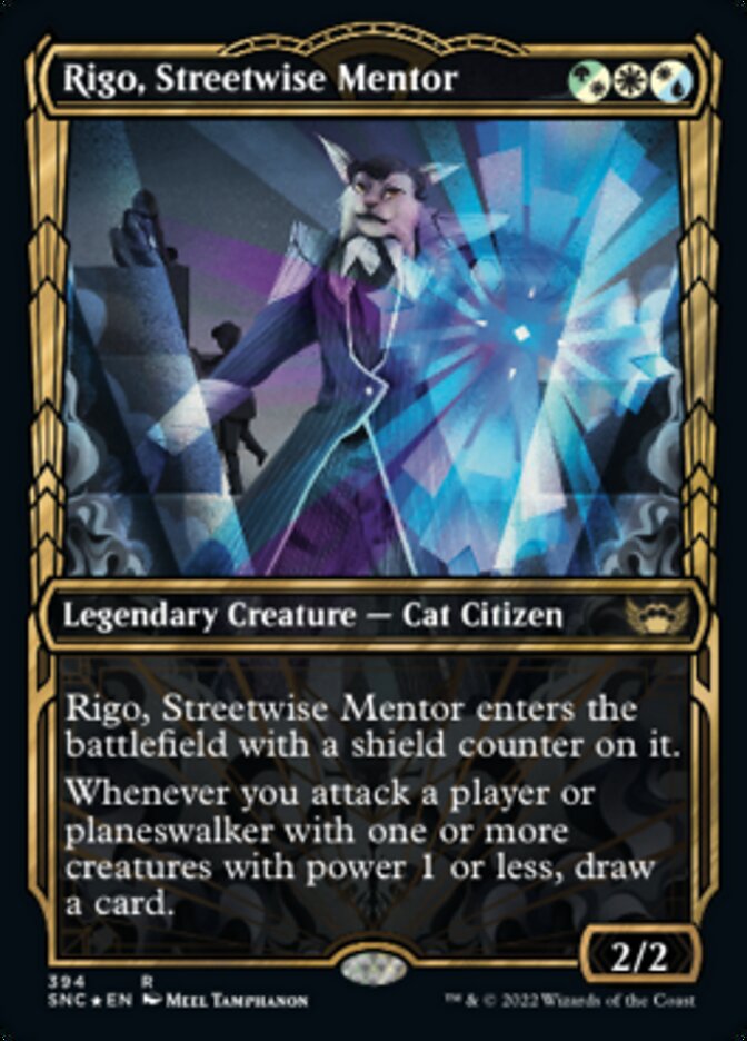 Rigo, Streetwise Mentor (Showcase Golden Age Gilded Foil) [Streets of New Capenna] | Empire Gaming NC