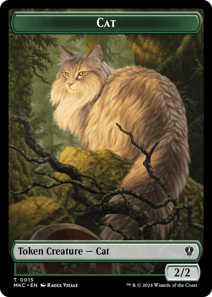 Drake // Cat Double-Sided Token [Murders at Karlov Manor Commander Tokens] | Empire Gaming NC