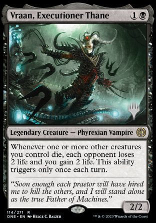 Vraan, Executioner Thane (Promo Pack) [Phyrexia: All Will Be One Promos] | Empire Gaming NC