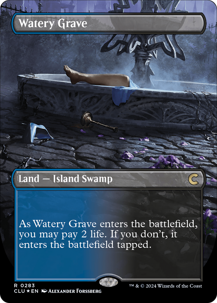 Watery Grave (Borderless) [Ravnica: Clue Edition] | Empire Gaming NC