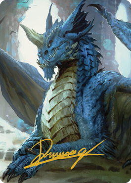 Young Blue Dragon Art Card (Gold-Stamped Signature) [Commander Legends: Battle for Baldur's Gate Art Series] | Empire Gaming NC