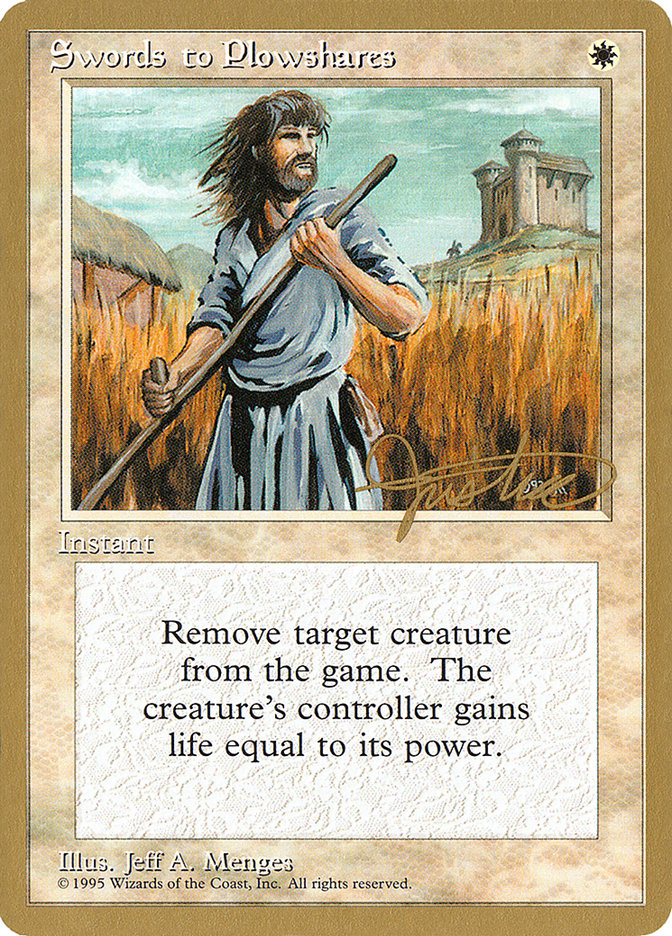 Swords to Plowshares (Mark Justice) [Pro Tour Collector Set] | Empire Gaming NC