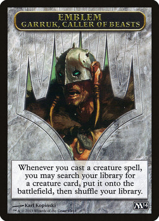 Emblem - Garruk, Caller of Beasts [Magic 2014 Tokens] | Empire Gaming NC