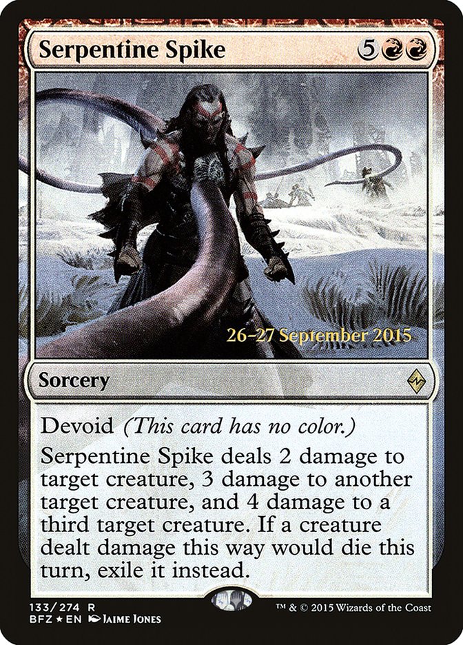 Serpentine Spike  [Battle for Zendikar Prerelease Promos] | Empire Gaming NC