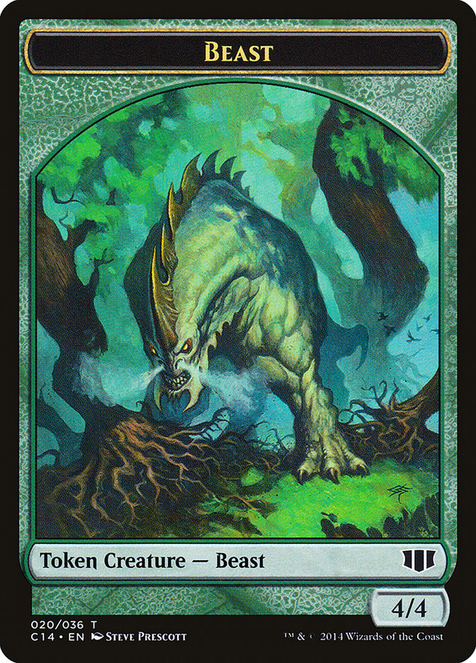 Elf Druid // Beast (020/036) Double-sided Token [Commander 2014 Tokens] | Empire Gaming NC