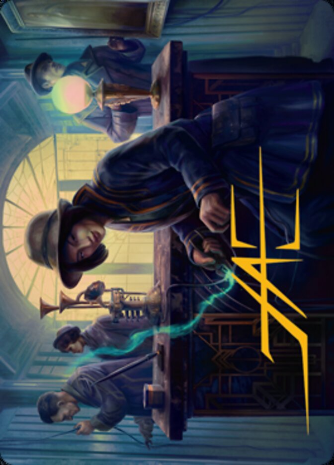 Wiretapping Art Card (Gold-Stamped Signature) [Streets of New Capenna Art Series] | Empire Gaming NC