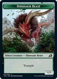 Dinosaur Beast // Human Soldier (005) Double-sided Token [Ikoria: Lair of Behemoths Tokens] | Empire Gaming NC