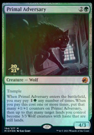 Primal Adversary [Innistrad: Midnight Hunt Prerelease Promos] | Empire Gaming NC