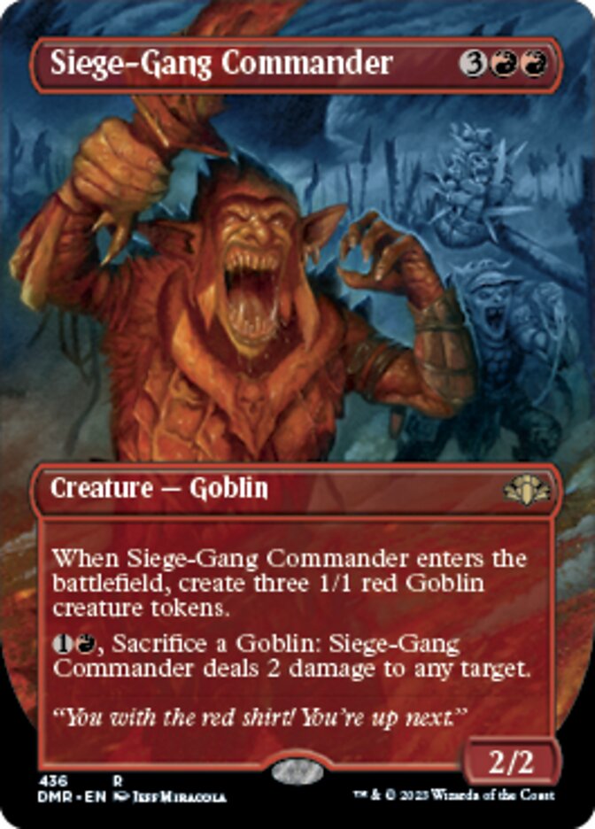 Siege-Gang Commander (Borderless Alternate Art) [Dominaria Remastered] | Empire Gaming NC