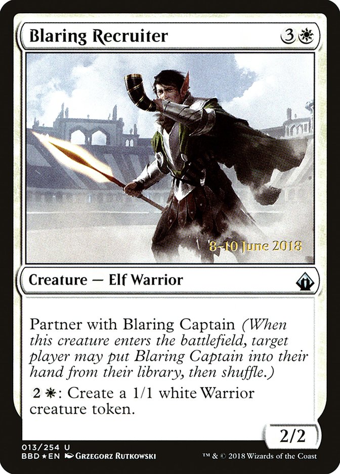 Blaring Recruiter  (Prerelease) [Battlebond Promos] | Empire Gaming NC