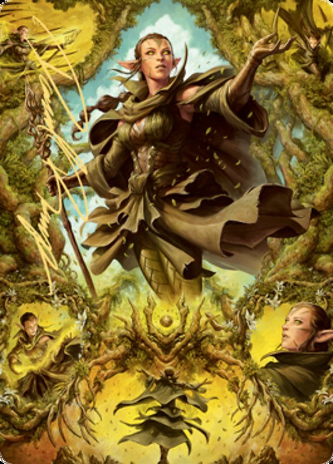 Nissa of Shadowed Boughs 2 Art Card (Gold-Stamped Signature) [Zendikar Rising Art Series] | Empire Gaming NC