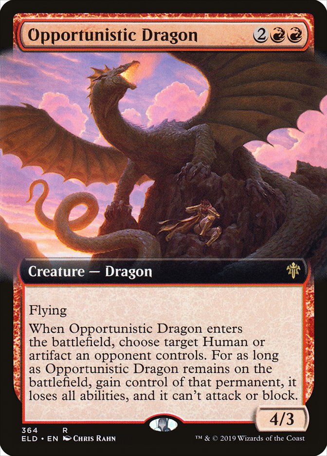 Opportunistic Dragon (Extended Art) [Throne of Eldraine] | Empire Gaming NC