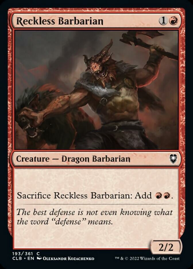 Reckless Barbarian [Commander Legends: Battle for Baldur's Gate] | Empire Gaming NC