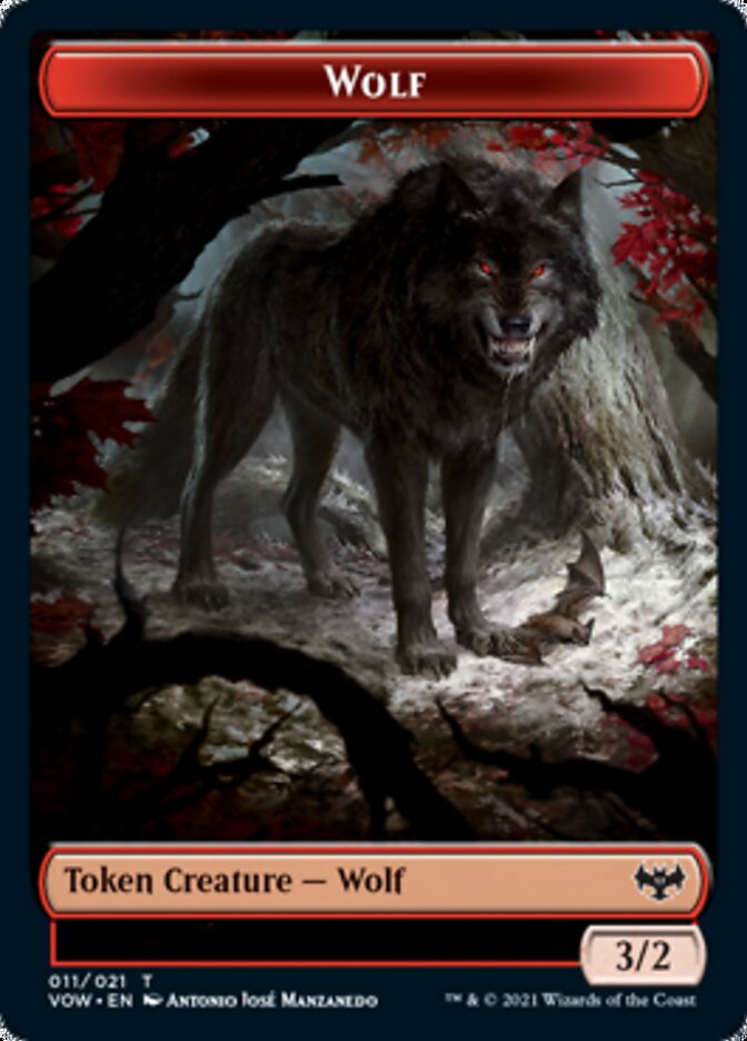 Wolf Token (011) [Innistrad: Crimson Vow Tokens] | Empire Gaming NC