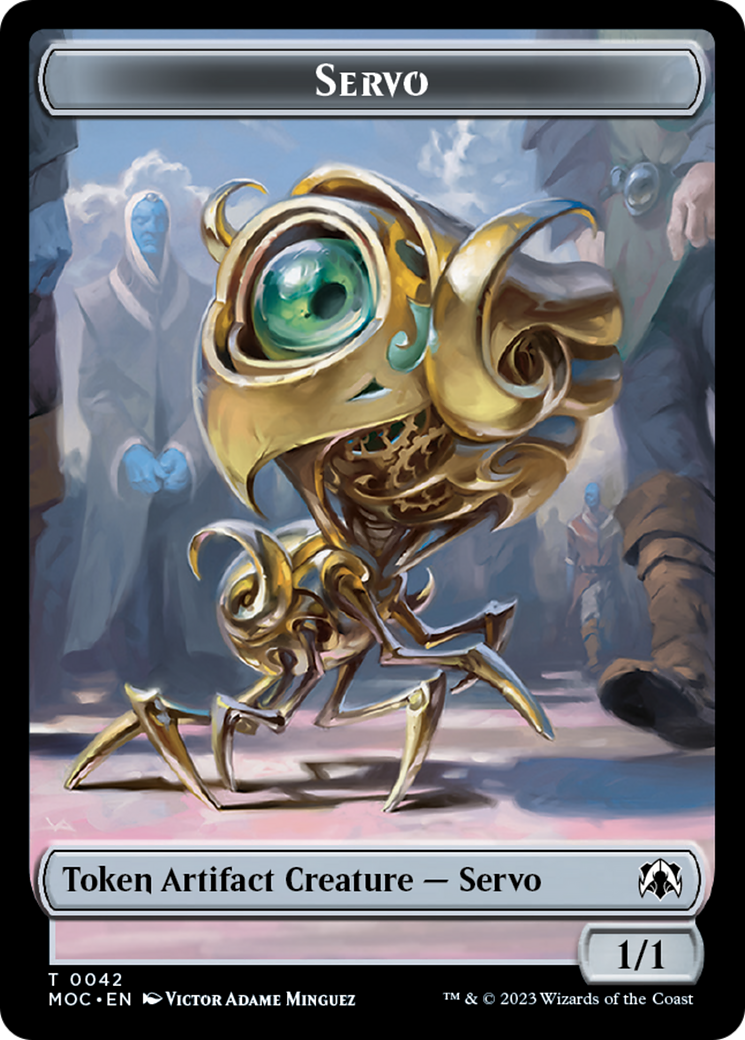 Feather // Servo Double-Sided Token [March of the Machine Commander Tokens] | Empire Gaming NC