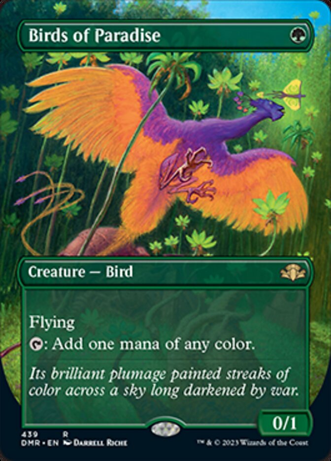 Birds of Paradise (Borderless Alternate Art) [Dominaria Remastered] | Empire Gaming NC