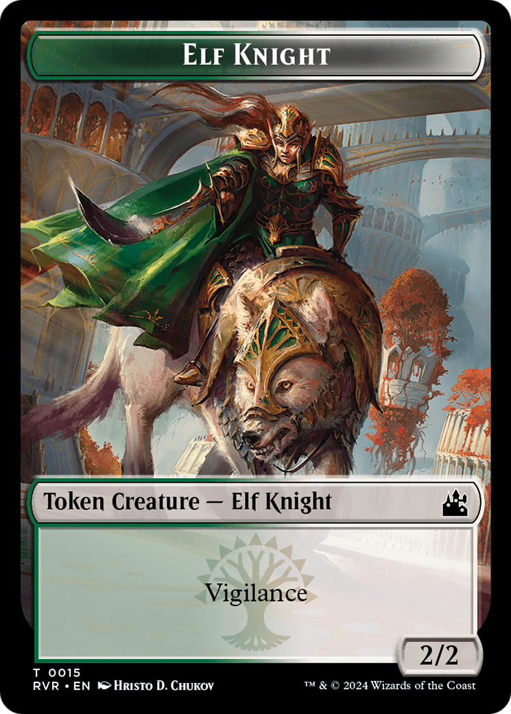 Elf Knight // Sphinx Double-Sided Token [Ravnica Remastered Tokens] | Empire Gaming NC