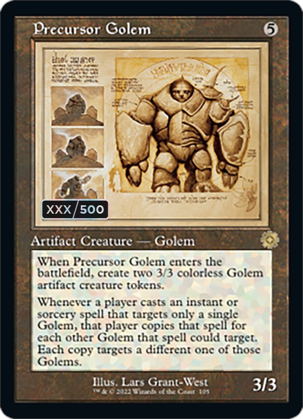 Precursor Golem (Retro Schematic) (Serial Numbered) [The Brothers' War Retro Artifacts] | Empire Gaming NC