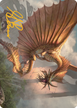 Ancient Gold Dragon Art Card (28) (Gold-Stamped Signature) [Commander Legends: Battle for Baldur's Gate Art Series] | Empire Gaming NC