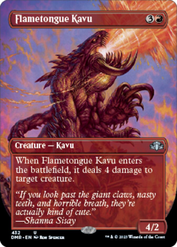 Flametongue Kavu (Borderless Alternate Art) [Dominaria Remastered] | Empire Gaming NC