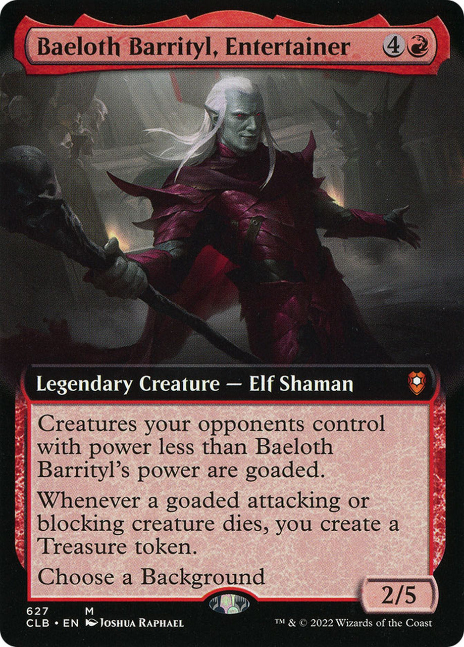 Baeloth Barrityl, Entertainer (Extended Art) [Commander Legends: Battle for Baldur's Gate] | Empire Gaming NC