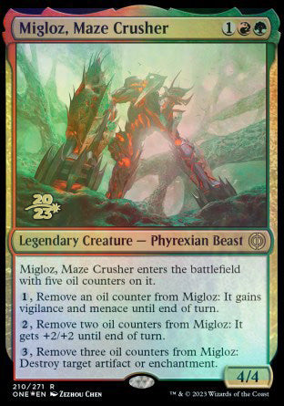 Migloz, Maze Crusher [Phyrexia: All Will Be One Prerelease Promos] | Empire Gaming NC