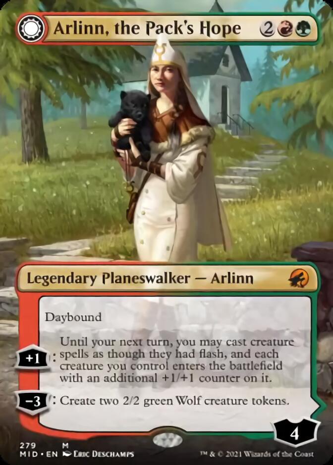 Arlinn, the Pack's Hope // Arlinn, the Moon's Fury (Borderless) [Innistrad: Midnight Hunt] | Empire Gaming NC